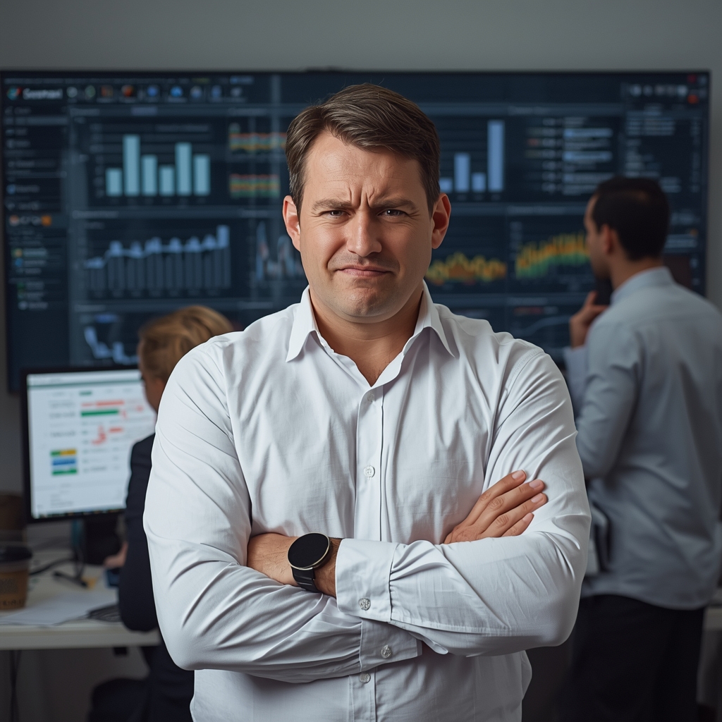 Gefrustreerde ondernemer IT-dashboard medewerkers Excel gebruiken