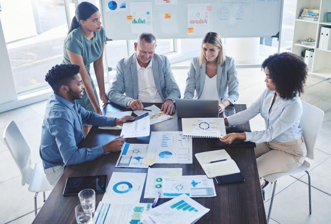 Business transformation team meeting