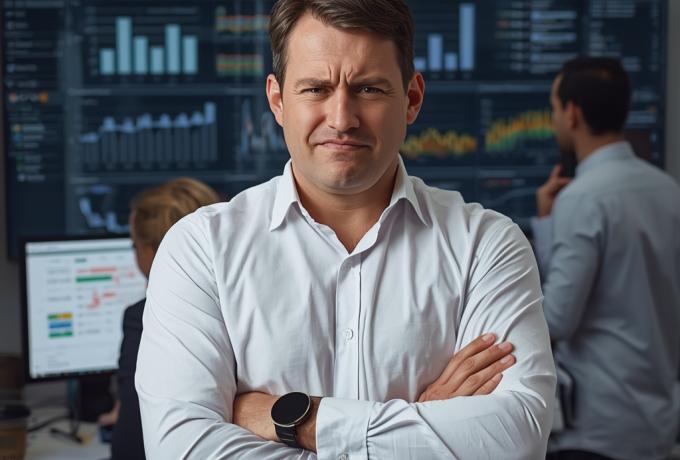 Gefrustreerde ondernemer IT-dashboard medewerkers Excel gebruiken