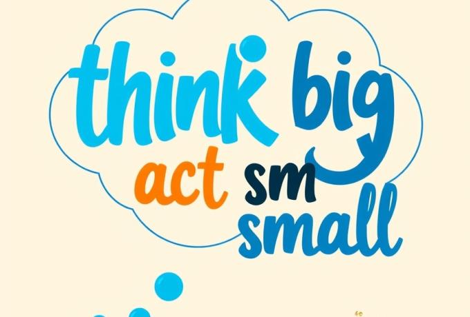 Think big, act small. Werk in kleine stapjes naar een groter doel