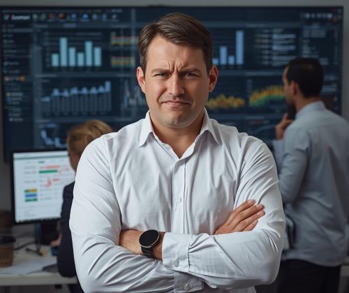 Gefrustreerde ondernemer IT-dashboard medewerkers Excel gebruiken